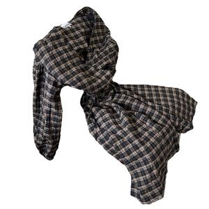 Ganni Plaid Wrap Dress